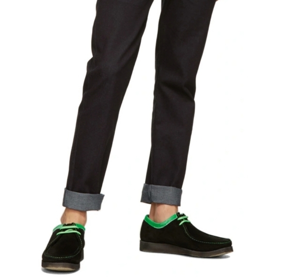 Padmore & Barnes Black & Neon Green Suède Derby Shoes NIB Sz 12 main image 7